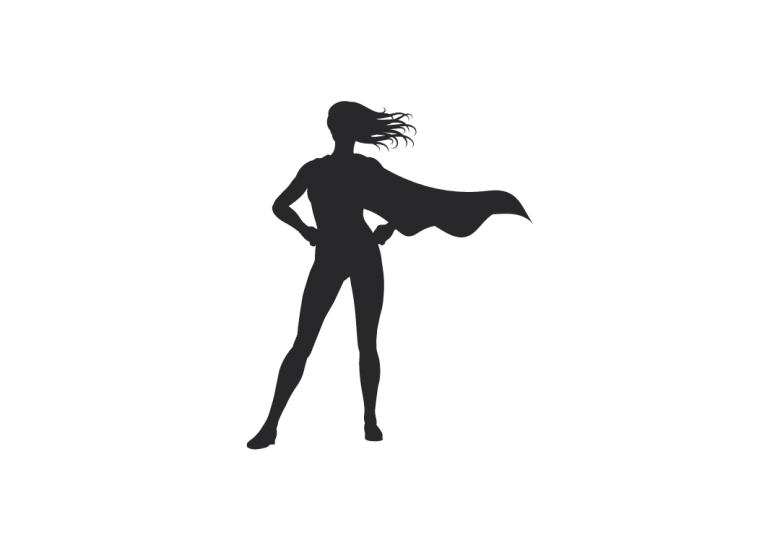 Frau mit Superheldencape